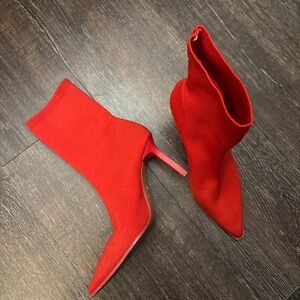 Chic Red Heeled Boots for Women